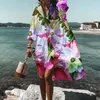 Kvinnors tröjor Trend Beach Shirt kjol Löst och andas Bekväma blommor med 3D -tryckt mönster 2023