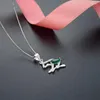 Chaînes Lefei Bijoux S925 Argent Mode À La Mode De Luxe Creative Belle Vert Zircon Grenouille Pendentif Collier Pour Les Femmes Parti Cadeau De Mariage