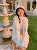 Pulls pour femmes Automne Blanc Kawaii Femmes Collège Style Bouton Designer Doux Tops Femme À Manches Longues Bandage Chic Casual Cardigan 2023