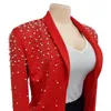 Women's Jackets Wishyear Luxury Designer Fashion Fall Winter Office Lady Slim Fit Elegant For Women Coat Black Rhinestone Beaded Blazer