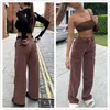 Women's Jeans 2023 Black And Brown Women High Waist Straight Fashion Loose Denim Cargo Pants Street Casual Trousers S-XL D