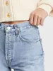 Kvinnors jeans hög midja rak blå vår sommar 2023 full matchning vintage dragkedja 230728