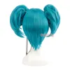 Cosplay s Bubuwg Synthetic Hair Game Sally Face tail Halloween Girls Party Role Play Blue Heat Resistant Cap 230728