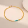 Chaînes Conception À La Main Irrégulière Turquoise Perlé Collier Pour Femmes Chanceux Or Épis De Blé Chaîne Rétro Bijoux Creative Cadeaux