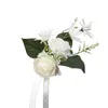 Decoratieve Bloemen Tak Pin Trouwjurk Accessoire Prachtige Bruid Pols Bloem Bloemen Polsbandje Rose Corsage Bruidegom Broche