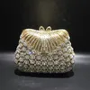 Bolsa de noite dourada bolsa de flor bolsa de cristal bolsas de metal pequenas bolsas minaudiere bolsa de casamento 230729
