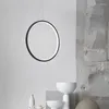 Candeeiros pendentes Minimalista LED Circle Lights Dourado Preto Branco Lustres suspensos Sala de jantar em casa Restaurante Suspensão