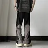 Männer Hosen Herbst Amerikanischen Retro Patchwork High Street Design Casual Hosen Techwear Gerade Y2k Baggy Pantalones De Mujer