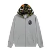 Bathing Ape Novo Outono Masculino Cabeça de Tubarão Camuflagem Casaco com Capuz Contraste Bathing Ape Jaqueta com Capuz