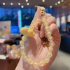 New Ins Mobile Phone Chain Beaded Keychain DIY Hand Jewelry Accessories Wrist Rope Bag Hanging Macaron Color Accessories