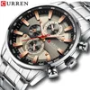 CURREN Watch Men's Wristwatch with Stainless Steel Band Fashion Quartz Clock Chronograph Luminous pointers Unique Sports Watc294a