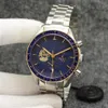 Les yeux sur les étoiles montre chronographe sport batterie puissance limitée deux tons or bleu cadran quartz professionnel montre-bracelet de plongée Stain2745