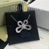 Diamentowy naszyjnik Fashion Classic Clover Naszyjnik Urok 18K Rose Gold Srebrny Srebrny wisiorek Agatowy dla Womengirl Valentine's Projektanta zaręczynowy GIF GIF