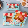 Gift Wrap 10pcs 6 Cavities Baking Packing Box Transparent Window Long Package Boxes Party Supplies