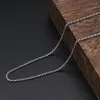 Kettingen Choker Ketting Echt 925 Sterling Zilver Vrouwen Mannen Touw Ketting Lange Vriend Hanger Sieraden 2023 N02