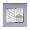 5pcs / set Cadeaux 1 oz Pan American 999 Silver Plated Bar Souvenir Metal Coin.cx