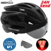 Caschi da ciclismo Casco di sicurezza RoadMTB con luce posteriore e visiera per occhiali Visiera per bicicletta da corsa sportiva da corsa integrata 230728