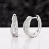 Boucles d'oreilles cerceau 2023 couleur argent torsion conception pour les femmes mode contracté femme bijoux tenue quotidienne accessoire de fête de mariage