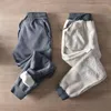 Herenbroek Winter Japans Eenvoudig Verdikt Kasjmier Joggingbroek Met Fluwelen Modieus Puur Katoen Gewassen Losse Casual Sport