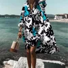 Camisolas femininas Camisa de praia com saia estampada 3D solta e respirável Top Roupas confortáveis Novidade de 2023
