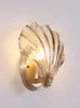 Wall Lamp Bedroom 1 Pcs Novelty Shell Light Brass Childen G9 Led Bulb Copper Mirror Corridor Glass Fixtures