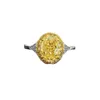 Anello da donna di design di lusso ellisse ovale intarsiato giallo rosa moissanite anelli con diamanti gioielli PT950 placcato fidanzata regali fidanzamento anello di apertura matrimonio 1580