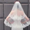 Veli da sposa Bianco Avorio 2 strati con pettine Bordo in pizzo Fard Velo Accessori da sposa Veu De Noiva Sposa