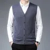 Men's Sweaters Man 100 Pure Wool Cardigan Casual Buttons Up Cashmere Sweater Sleeveless Knitwear Male Knit Coat 230728