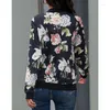 Jaquetas femininas femininas finas e leves com zíper floral varsity beisebol bomber jaqueta primavera outono casaco feminino roupas outwear