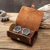 Watch Boxes Soft Genuine Leather Roll Travel Box High-quality Metal Buckle Jewelry Bracelet Storage Accessories