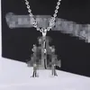 Tendance de la mode pendentif collier croix mode masculine personnalité européenne et américaine rétro lettre en argent thaïlandais collier de perles rondes