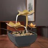 Decorações de jardim mini fonte de mesa fonte de água usb lótus interior ao ar livre natural rio rochas mesa elétrica enfeite de cachoeira