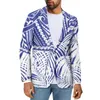 Herenpakken Polynesische Tribal Pohnpei Totem Tattoo Prints Stijl Mannen Jas Slim Fit Casual Zakelijke Kleding Hoge Kwaliteit Pak Jas