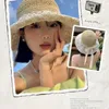 Cykelmössor Lenoyn Lace Bowknot Straw Hat For Women Summer Breatble Big Brim Sun Shade and Sunscreen Korean Edition Beach