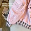 Damenjacken Rosa Baseballuniformjacke Damenmode Frühling und Herbst Lose lässige amerikanische Motorrad-Pu-Lederjacken für Damen 230728