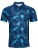 Polos pour hommes d'été T-hirts pour hommes Hawaii 3d imprimé Polo décontracté à manches courtes chemises boutonnées homme lâche haut confortable à la mode unisexe