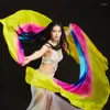 Stage Wear Top Gradient Color Belly Dance Voiles 250 110cm Hand Throw Scarf Shawl Dancer Accessoire Adulte Multi Bellydance Veil