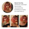 Cosplay s Short Wave Bob Cut Synthetic with Bangs Lolita Black Red Orange Ombre for Women Hallowenn Heat Resistant Hair 230728