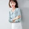 Women's Blouses Real S Chiffon Shirt Doll Collar French Tops Long Sleeves Korean Shirts