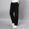 Calça masculina 2023 verão cáqui tamanho grande ajuste reto tamanhos grandes 5XL bolsos laterais perna larga algodão preto cargo trabalho calças