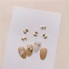 Nail Art Decorations 100pcs/Lot Mini-Bowknot Metal Nail Ornament Korean Style Rose-Gold 3d Diy Manicure Ribbon Golden Bow-Knot Alloy Nail Decoration 230729