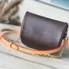 7a Fashion Cross Body Mini Taille Bag Leather Canvas Mini Bumbag Detachable Chain Zipper schouderborsttas 82335 met doos 17 cm L358