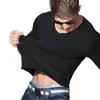 Men's Suits B3068 Fit T-Shirt Long Sleeve Crew V-Neck Solid Color Casual Sports Muscle Tees Plus Size Simple Style T-shirts