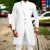 Men's Suits Suit White Wedding Tuxedo Terno Costume Hombre Stand Collar Two Piece Jacket Pants Luxury Formal Groom Elegant Slim Fit