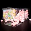 Present Wrap 4 PCS Mini Chocolate Square Box Sweets Container Candy Story Transparent smyckesfodral PS Small Holder Baby