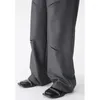 Men's Pants Men's Male Black Gray Streetwear Fashion Loose Casual Straight Hole Wide Leg Suit Net Celebrity Long Trousers