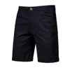 Shorts Masculino FSSMER Algodão Sólido Masculino Casual Business Straight Slim Praia Meia Calça Cargo