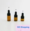 Quatily Small Glass Dropper Bottles Jars Essential Oil Perfume tiny portable bottles Vials 100 x Top Quality 1ml 2ml 3ml Mini Cute Amber gnm