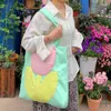 Sacs de rangement Spring / été colorés 3d tulip mignon petit sac à main épaule frais pour pique-nique sort sortant polyvalent décontracté