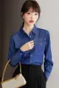Blouses pour femmes Fashion coréen Blue Denim Shirt Women Femmes Loose Slim Long Sleeve Tops